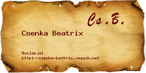 Csenka Beatrix névjegykártya