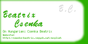 beatrix csenka business card